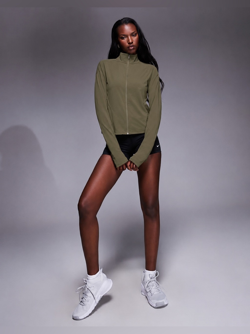 Nike Women's Dri-FIT UV Advantage Full Zip Olive Green Size XXL *L